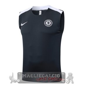 Chelsea Maglia Formazione Senza Maniche 2025 2026 Grigio Navy Bianco