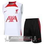 Formazione Senza Maniche Set Completo Liverpool 2024 2025 Bianco Rosso Nero