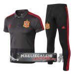 Spagna Grigio Set Completo Maglia POLO EURO 2018