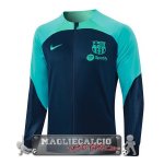 Giacca Lunga Zip Barcelona 2023-24 Blu Navy I Verde