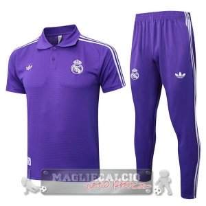 Real Madrid Purpureo Maglia POLO Set Completo 2025 2026