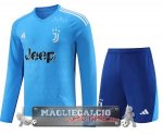 Thailandia Manica lunga Maglia Calcio Set Completo Uomo Juventus Portiere 2023-24 Blu