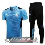 Marseille Formazione Set Completo Maglia Calcio 2021-22 Blu