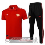 Manchester United Rosso Nero Maglia POLO Set Completo 2025 2026