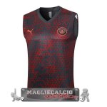 Manchester City Formazione Senza Maniche Maglia Calcio 2023-2024 Rosso Grigio