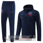 Barcellona Insieme Completo Blu Navy Felpa Cappuccio 2022-23
