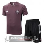 Set Completo Maglia Formazione Manchester United 2025 2026 Purpureo Nero
