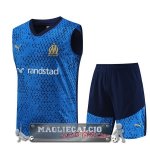 Marsella Senza Maniche Formazione Set Completo Maglia Calcio 2023-24 Blu