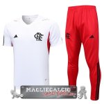 Flamengo Formazione Set Completo Maglia Calcio 2023-24 Bianco I Rosso