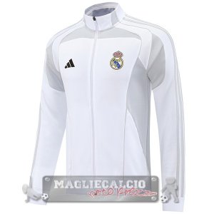 Lunga Zip Giacca Real Madrid 2025 2026 Bianco Grigio