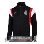 Giacca Lunga Zip AC Milan 2023-24 Nero Bianco Rosso