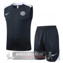 Set Completo Chelsea Maglia Formazione Senza Maniche 2025 2026 Grigio Navy Bianco