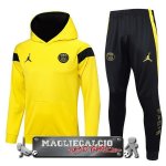 Paris Saint Germain Insieme Completo Giallo Nero Giacca Felpa Cappuccio 2023-24