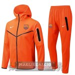 Barcellona Insieme Completo Arancione Felpa Cappuccio 2022-23