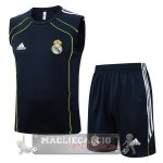 Set Completo Maglia Senza Maniche Formazione Real Madrid 2025 2026 Blu Navy Verde