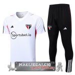 Sao Paulo Formazione Set Completo Maglia Calcio 2023-24 Bianco Rojo Negro