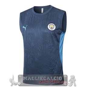 Maglia Senza Maniche Formazione Manchester City 2024 2025 Grigio Blu