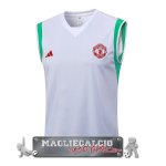 Manchester United Formazione Senza Maniche Maglia Calcio 2023-24 Bianco Verde