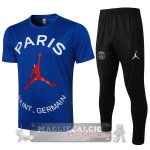 Paris Saint Germain Formazione Set Completo Maglia Calcio 2021-22 Blu Nero