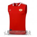 Maglia Formazione Senza Maniche Manchester United 2025 2026 Rosso Bianco