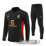 Set Completo Sudadera Formazione Bambino AC Milan 2024 2025 Nero