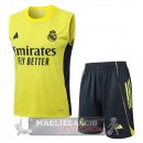Set Completo Maglia Senza Maniche Formazione Real Madrid 2025 2026 Giallo Grigio