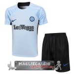 Inter Milan Formazione Set Completo Maglia Calcio 2023-24 Blu Nero