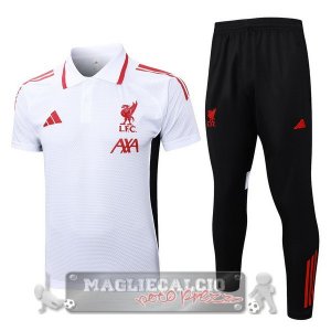 Liverpool Bianco Rosso Nero Maglia POLO Set Completo 2025 2026