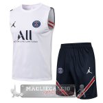 Paris Saint Germain Formazione Set Completo Senza Maniche 2021-22 Bianco I blu