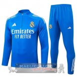 Set Completo Felpa Allenamento Formazione Real Madrid 2025 2026 Blu Bianco