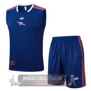 Set Completo Arsenal Maglia Senza Maniche Formazione 2025 2026 Blu Navy Rosso