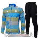 Set Completo Lunga Zip Giacca Bambino Real Madrid 2025 2026 Blu Giallo Nero
