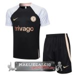 Chelsea Formazione Set Completo Maglia Calcio 2023-24 Nero Bianco Giallo