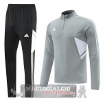 Adidas Set Completo Grigio Nero Felpa Da Allenamento 2022-23