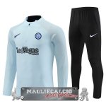 Inter Milan Insieme Completo Giocatori Blu Luce Nero Felpa Da Allenamento 2023-24