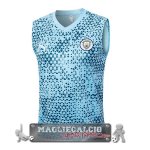 Manchester City Formazione Senza Maniche Maglia Calcio 2023-2024 Blu