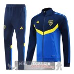 Set Completo Ropa Deportiva Con Cremallera Larga Boca Juniors 2024 2025 Blu Giallo