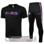 Paris Saint Germain Formazione Set Completo Maglia Calcio 2021-22 Nero Purpureo
