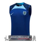 Inghilterra Formazione Senza Maniche Maglia Calcio 2023 Blu