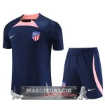 Atletico Madrid Formazione Set Completo Maglia Calcio 2023-24 Blu Navy Rosa
