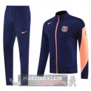 Set Completo Lunga Zip Giacca Barcelona 2025 2026 Blu Arancione