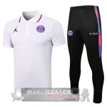 Paris Saint Germain Bianco Nero Maglia Set Completo POLO 2021-22