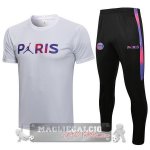 Paris Saint Germain Formazione Set Completo Maglia Calcio 2021-22 Bianco Purpureo