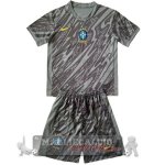 Maglia Calcio Set Completo Uomo Brasile Portiere 2024 Grigio