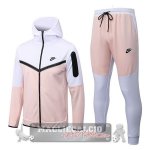 Nike Set Completo Bianco Rosa Giacca Felpa Cappuccio 2022-23