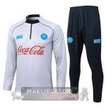 Set Completo Felpa Allenamento Formazione Napoli 2025 2026 Bianco Nero