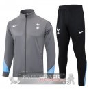 Set Completo Lunga Zip Giacca Tottenham Hotspur 2024 2025 Grigio