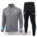 Set Completo Lunga Zip Giacca Tottenham Hotspur 2024 2025 Grigio