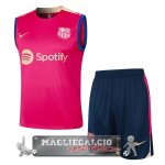 Formazione Senza Maniche Set Completo Barcelona 2024-25 Rosa Blu