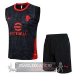 Formazione Senza Maniche Set Completo AC Milan 2025 2026 Nero Rosso